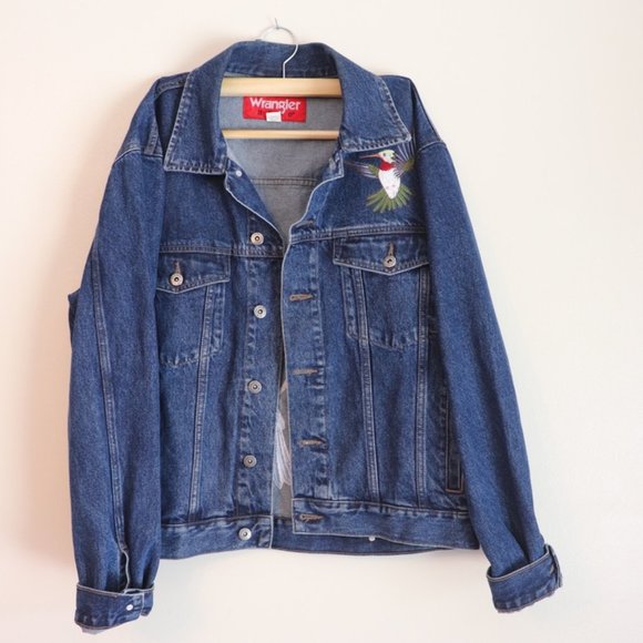 Wrangler Hero Embroidered Jean Jacket Size M - Picture 3 of 6